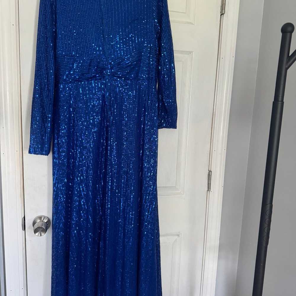 Royal blue beaded maxi dress - image 7