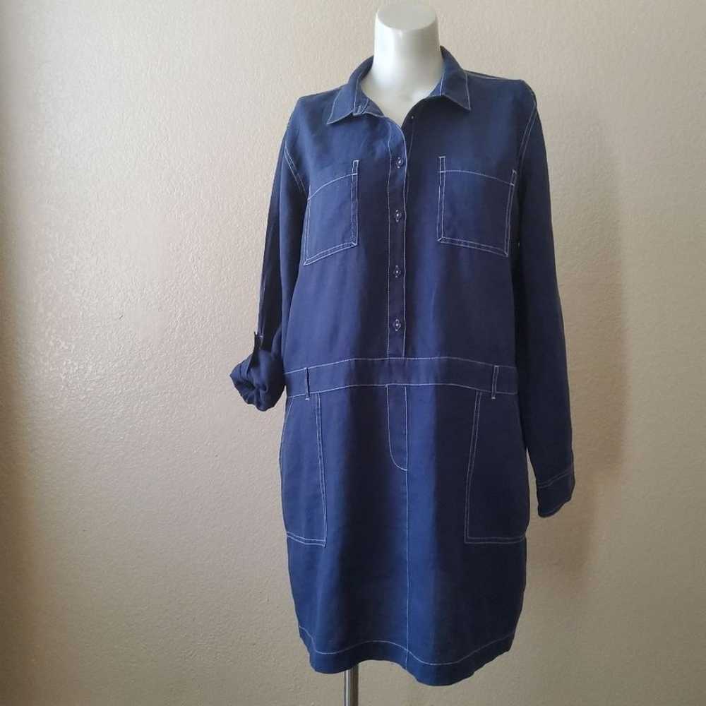 Michael Stars Pillar Linen Long Sleeve Chambray S… - image 1