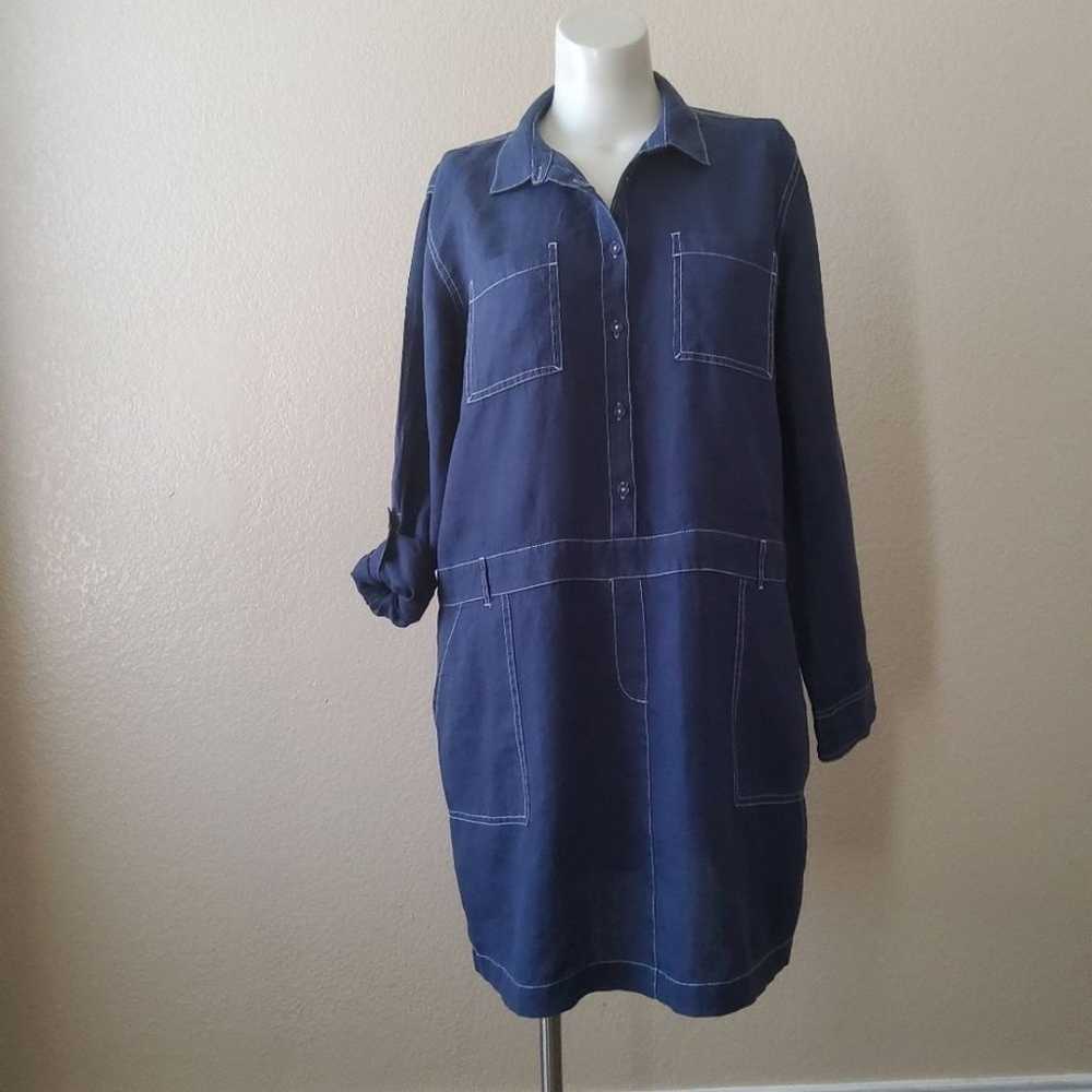 Michael Stars Pillar Linen Long Sleeve Chambray S… - image 2