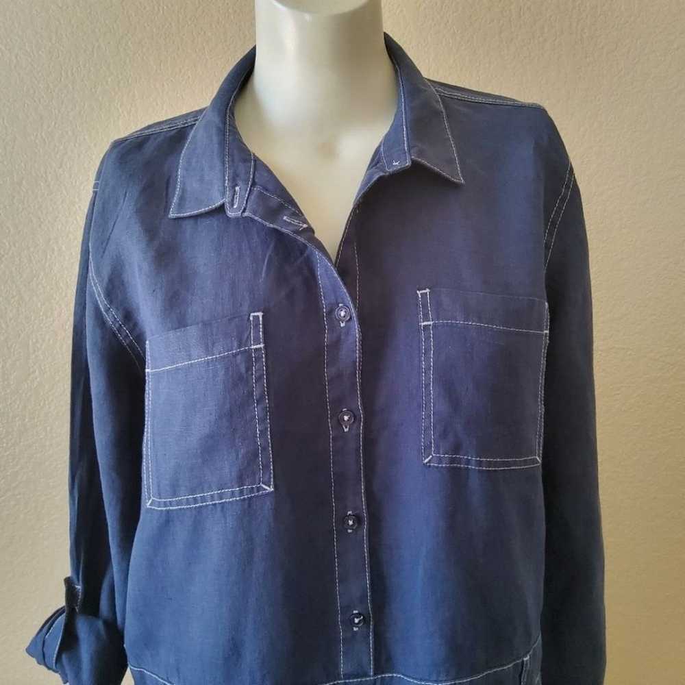 Michael Stars Pillar Linen Long Sleeve Chambray S… - image 5