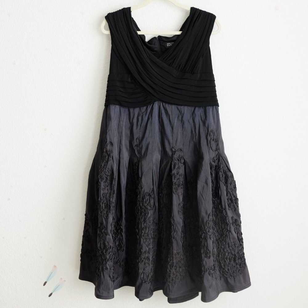 Adrianna Papell Midi Dress Gown Sz 16W Black Matt… - image 3