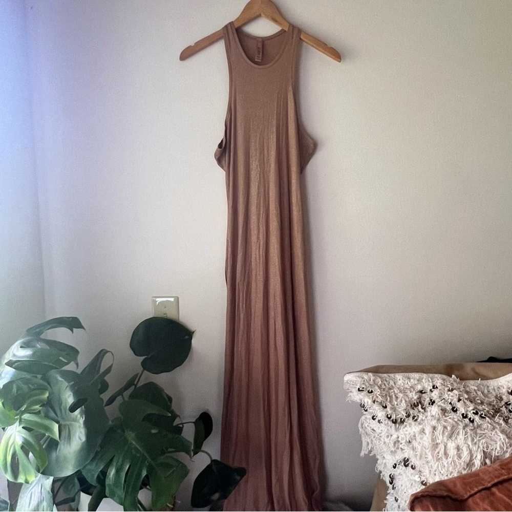 SKIMS
Beige Soft Lounge Shimmer Maxi Dress SIZE XL - image 8