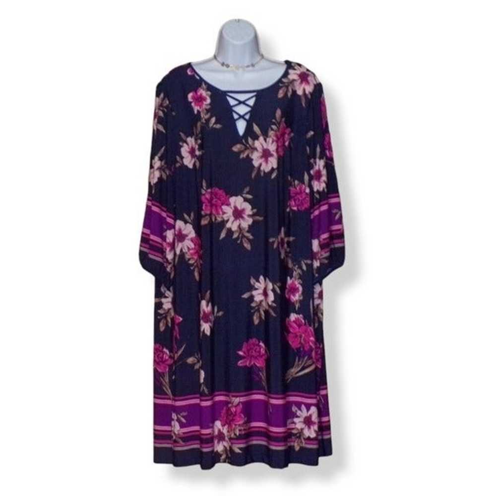 NWOT Sandra Darren Floral Shift Dress - 22W - image 3