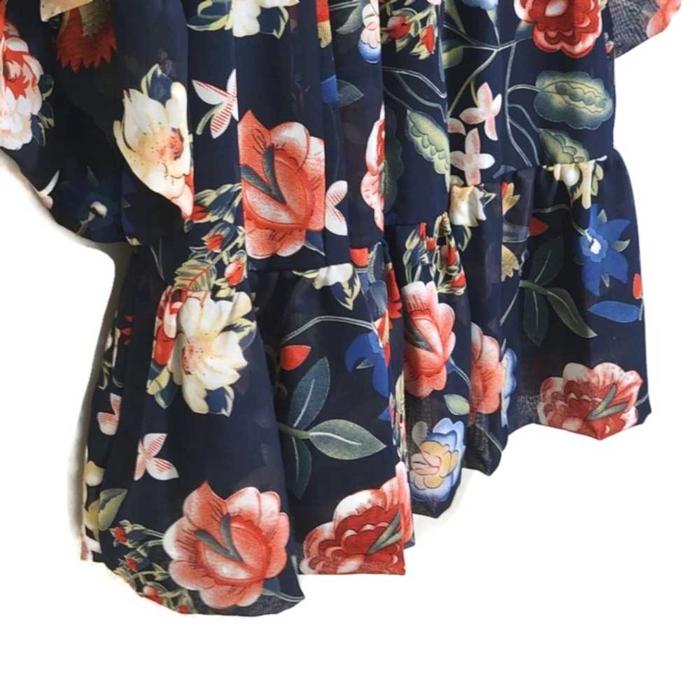 Betsey Johnson Bambi Floral V Neck Bell Sleeve Ru… - image 6