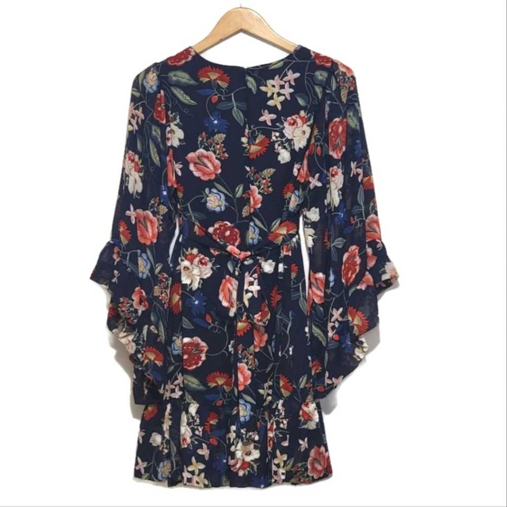 Betsey Johnson Bambi Floral V Neck Bell Sleeve Ru… - image 7