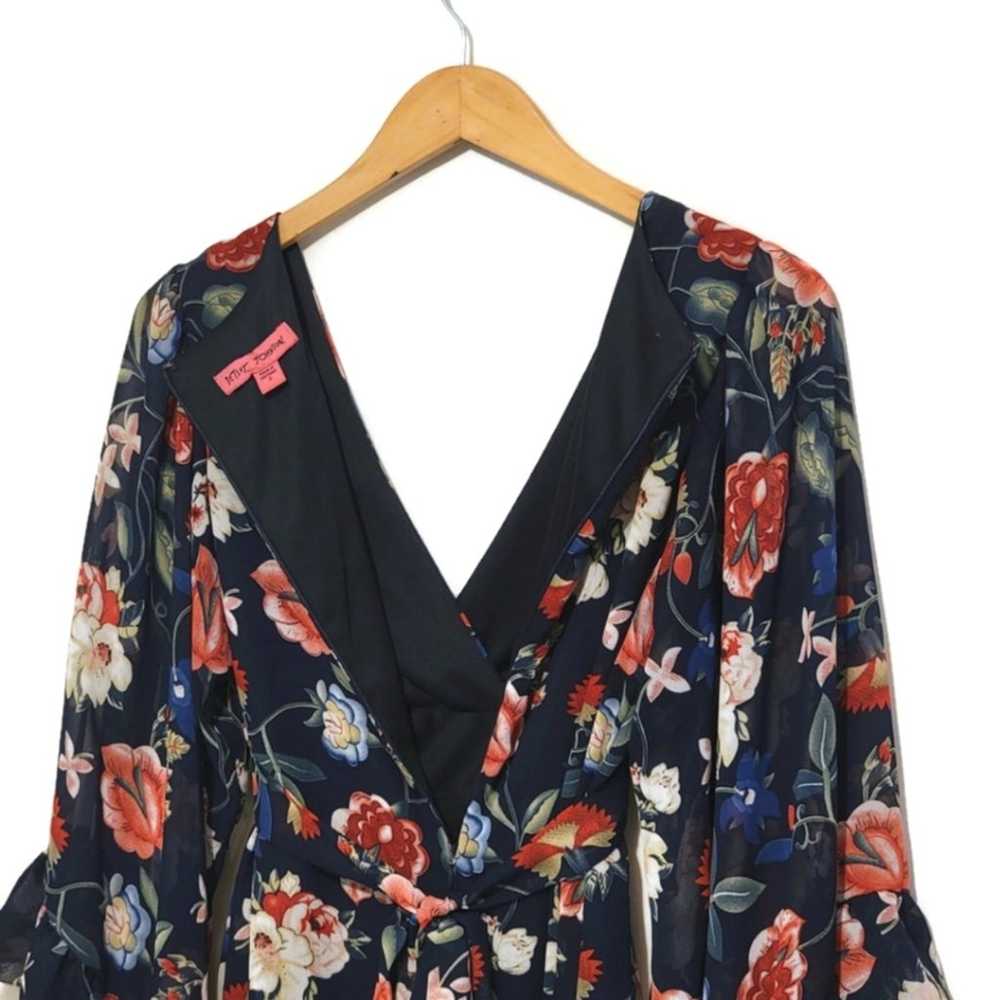 Betsey Johnson Bambi Floral V Neck Bell Sleeve Ru… - image 9