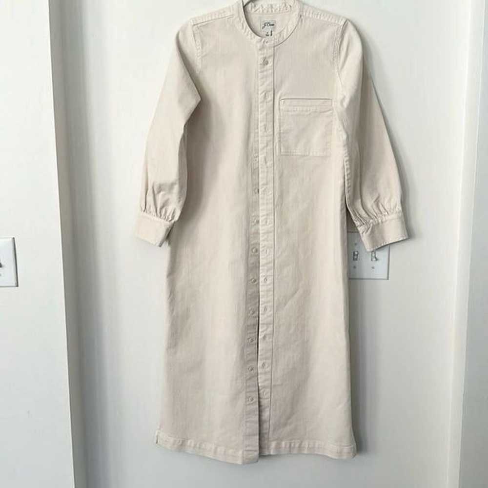 J. Crew Denim Cream Shirt Dress 4 - image 1