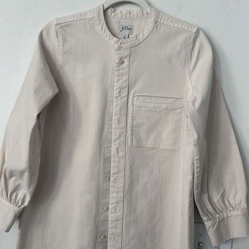 J. Crew Denim Cream Shirt Dress 4 - image 2