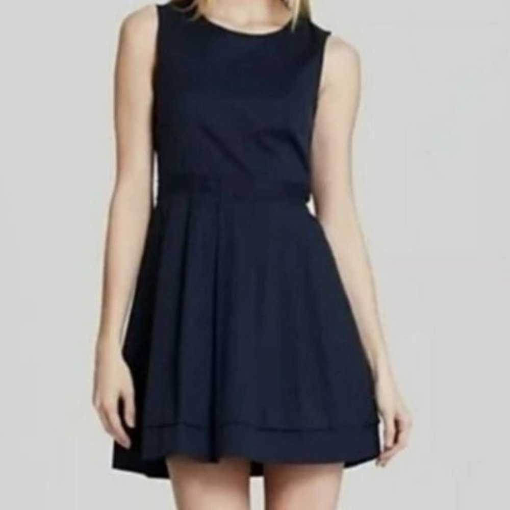 Theory Kaien Pleated Sleeveless Dress Navy Blue F… - image 1