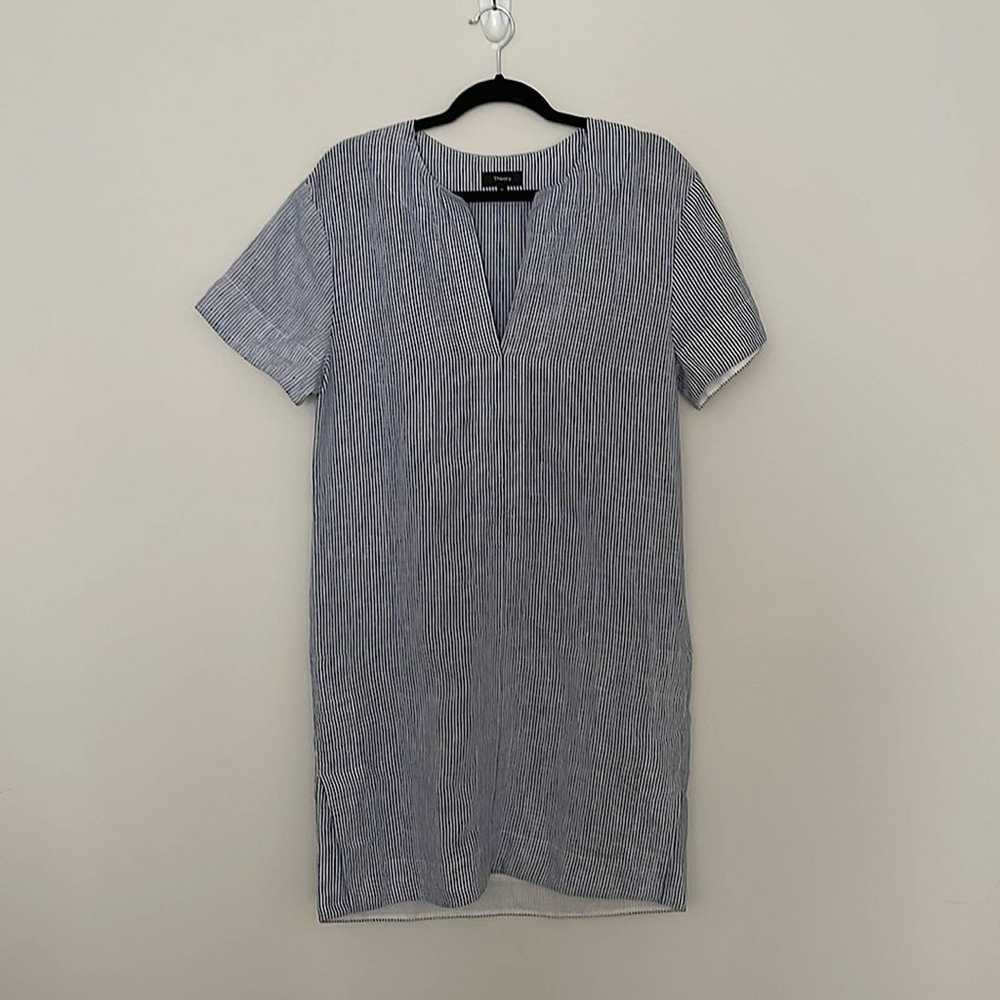 Theory Linen Slit Front Shift Dress - image 3