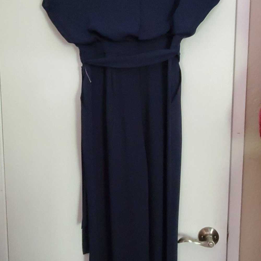 Eliza J wideleg bateau neck belted Jumpsuit navy … - image 11