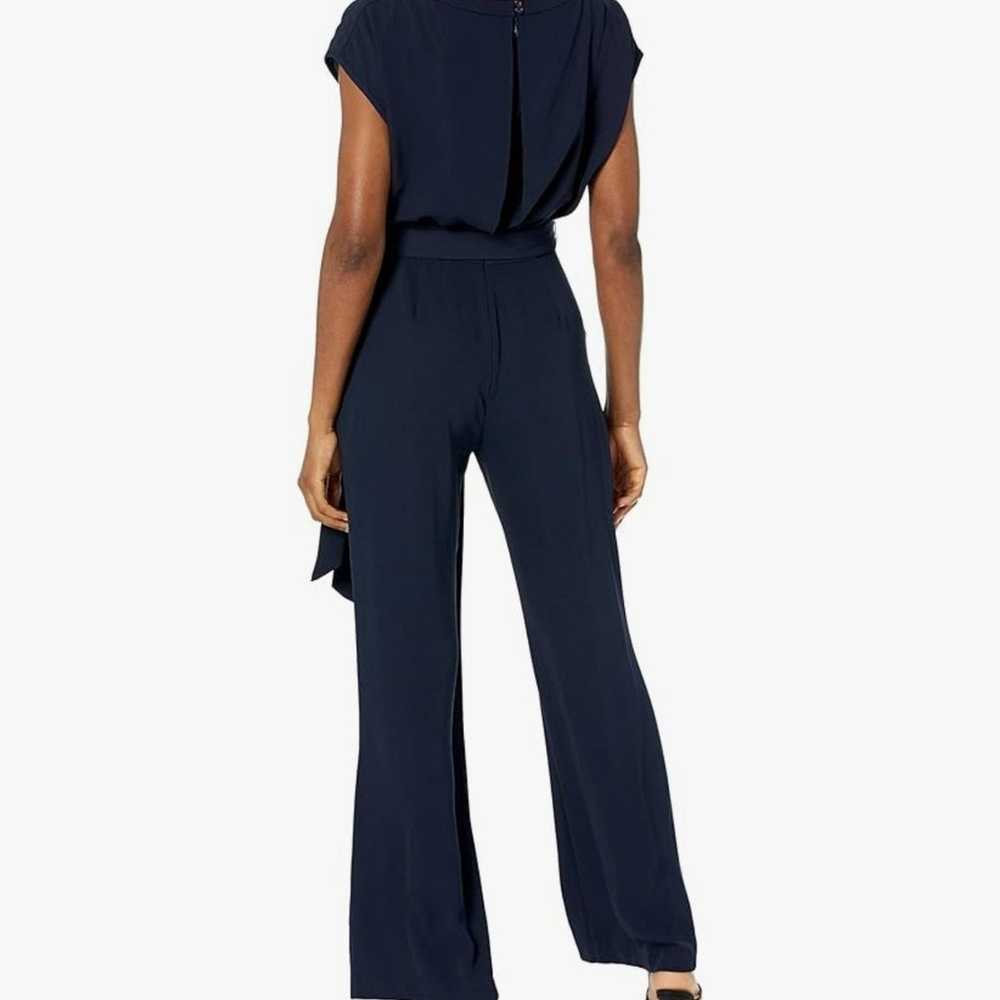 Eliza J wideleg bateau neck belted Jumpsuit navy … - image 3