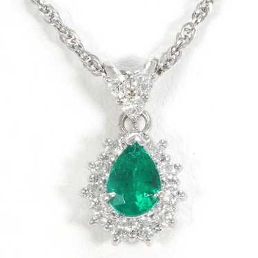 Other Other PT900 Platinum Emerald Necklace Metal… - image 1