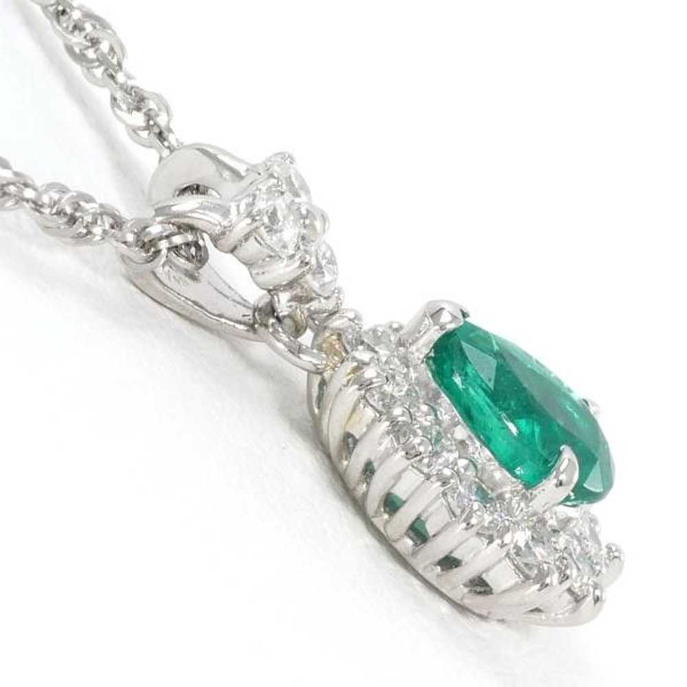 Other Other PT900 Platinum Emerald Necklace Metal… - image 2