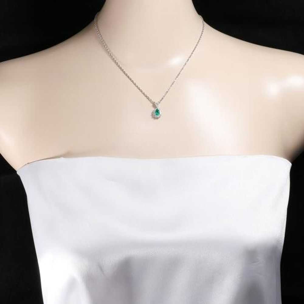 Other Other PT900 Platinum Emerald Necklace Metal… - image 3