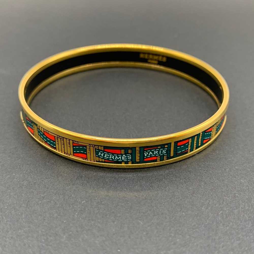 Hermes Hermes enamel PM bangle bracelet ribbon me… - image 1