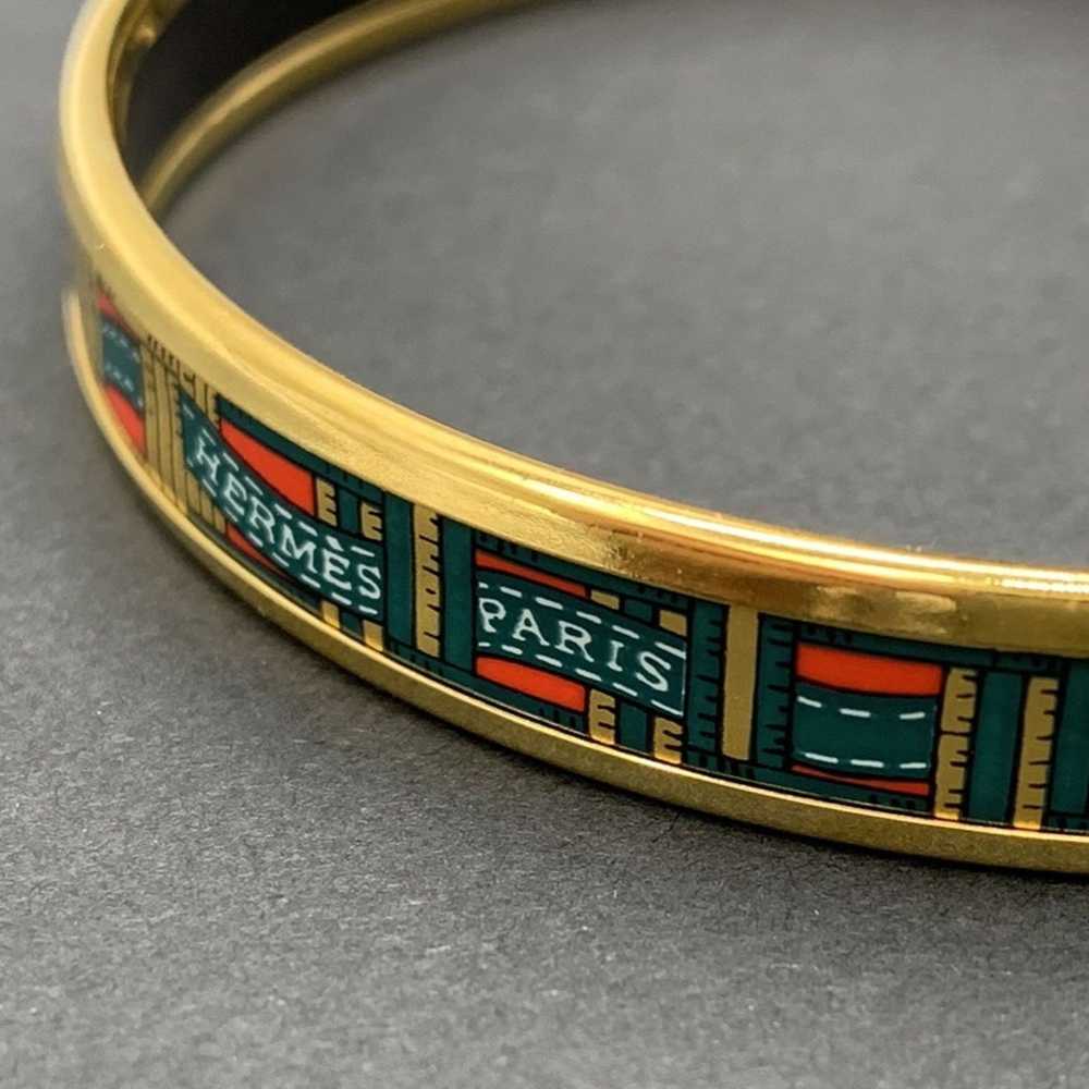 Hermes Hermes enamel PM bangle bracelet ribbon me… - image 3