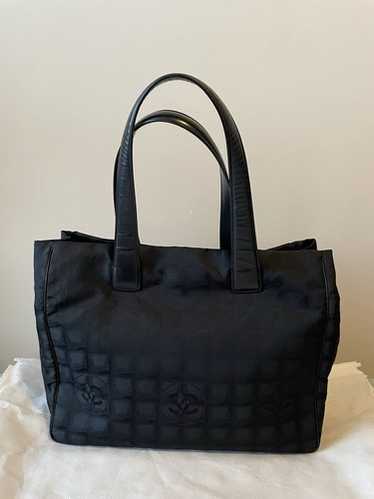 バッグ Chanel Travel Line Tote CHANEL CC Logo Travel Line Nylon Tote Bag Beige