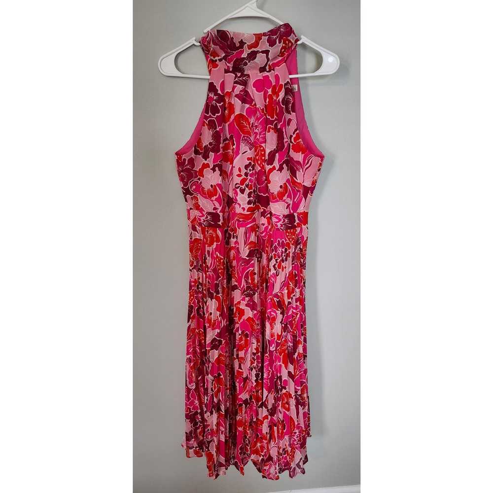 ELIZA J Floral Pleated Halter Neck Midi Dress - image 3