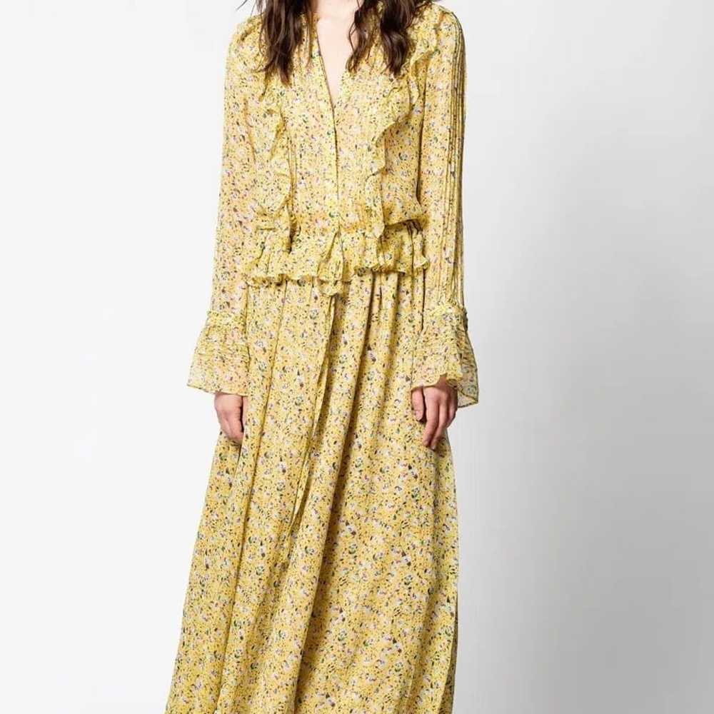 Zadig and Voltaire Dress Yellow Flower Print size… - image 1