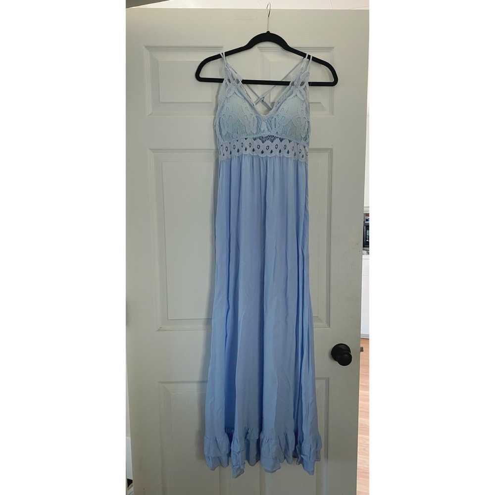 PINK LILY POWDER BLUE MAXI DRESS LARGE - image 4