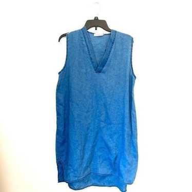 Starkx Blue Linen Sleeveless Dress