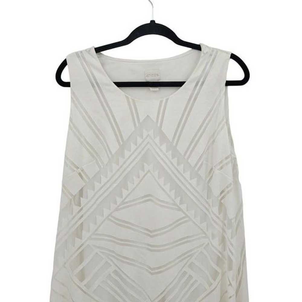 Chico's Dress L White Burnout Maxi Sheer Cutout P… - image 6