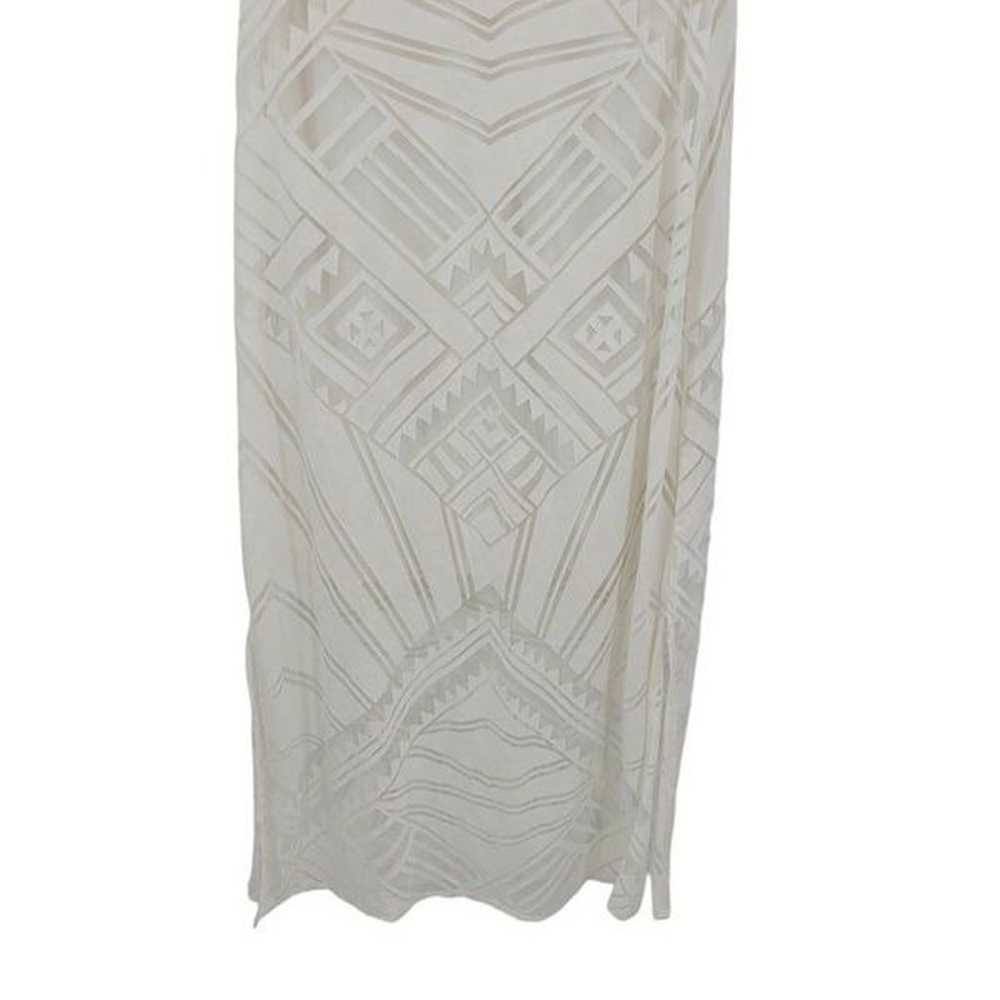 Chico's Dress L White Burnout Maxi Sheer Cutout P… - image 7