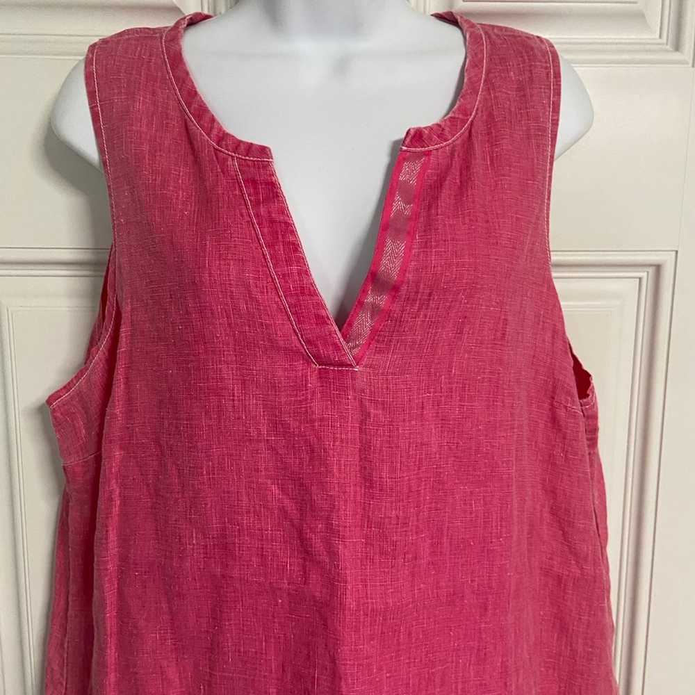 D7- TOMMY BAHAMA Barbie Pink LINEN Shift Tank Dre… - image 2