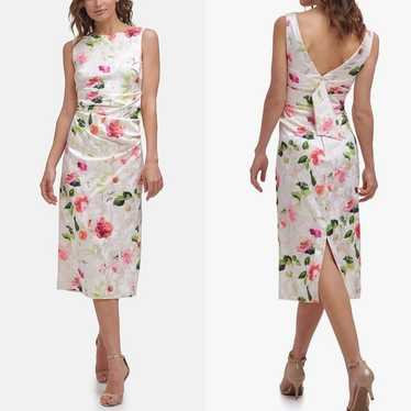 Eliza J Garden Floral Ruched Satin Dress NWOT Siz… - image 1