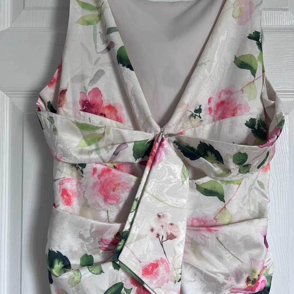 Eliza J Garden Floral Ruched Satin Dress NWOT Siz… - image 6