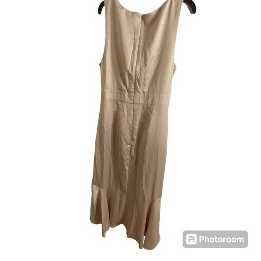 BHLDN Fairbanks Satin Dress Sz 16 Cream Tan Anthr… - image 2