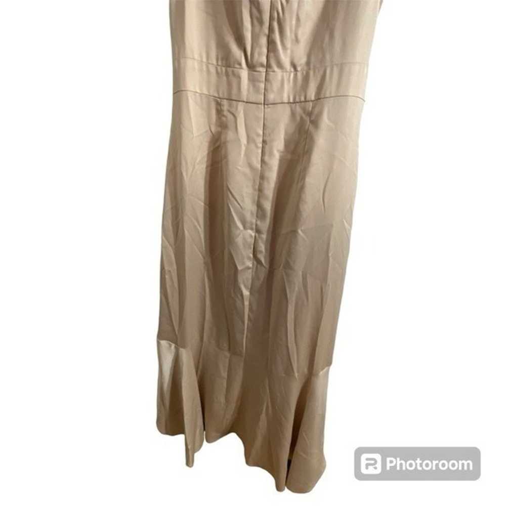 BHLDN Fairbanks Satin Dress Sz 16 Cream Tan Anthr… - image 3