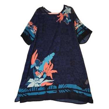 Soft Surroundings Dress Hibiscus Shift Blue Flora… - image 1