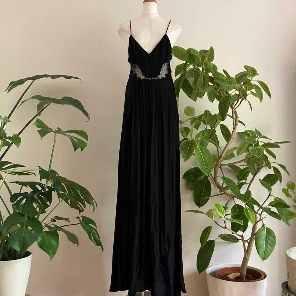 ZARA Black Lace Satin Long Dress ★oo53 - image 2