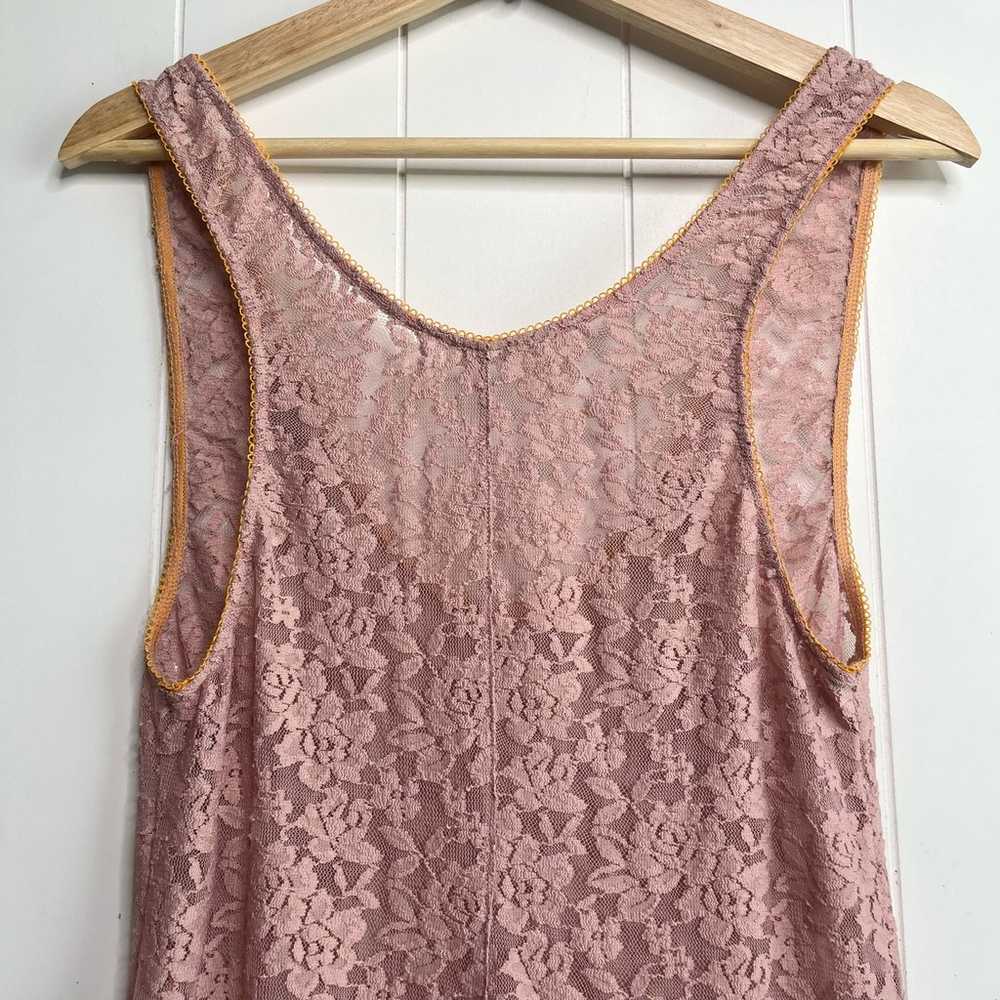 Free People maxi dress floral lace boho slip sheer - image 4