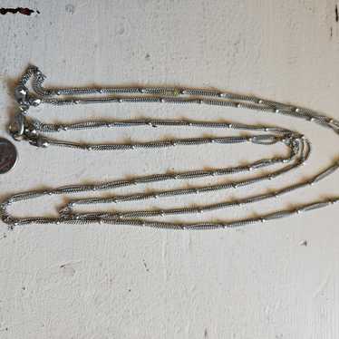 Silver Layered Necklace - image 1