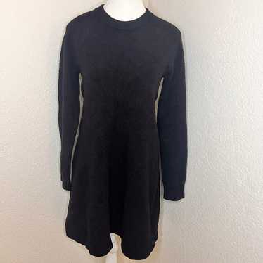 ALEXANDER WANG Black Crew Neck Fluffy A-Line Mini… - image 1