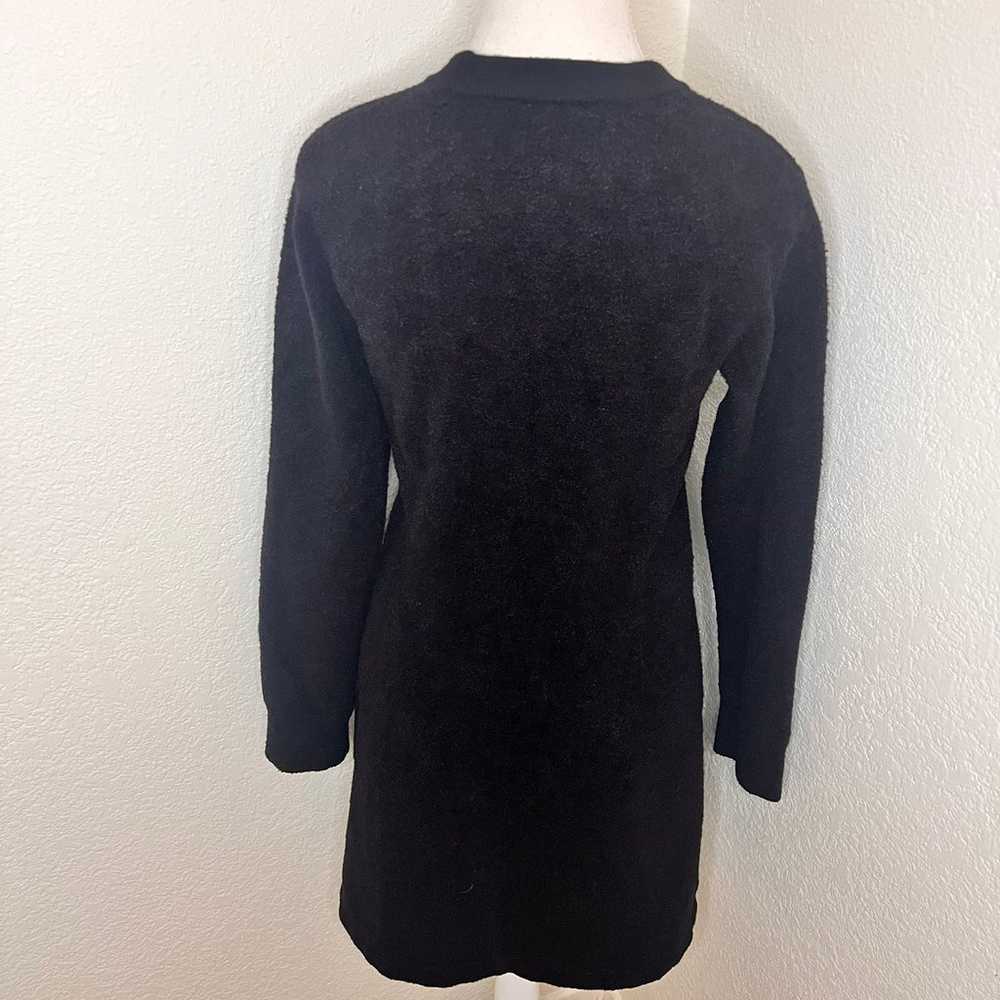 ALEXANDER WANG Black Crew Neck Fluffy A-Line Mini… - image 3