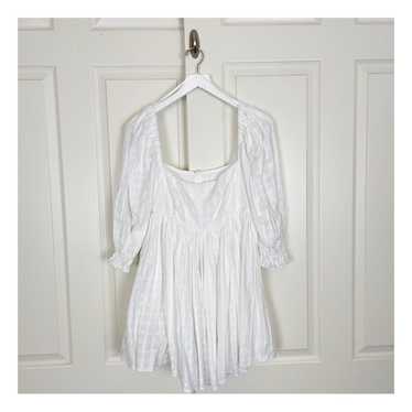 ISALIS Ivory Puff Sleeve Mini Dress - image 1