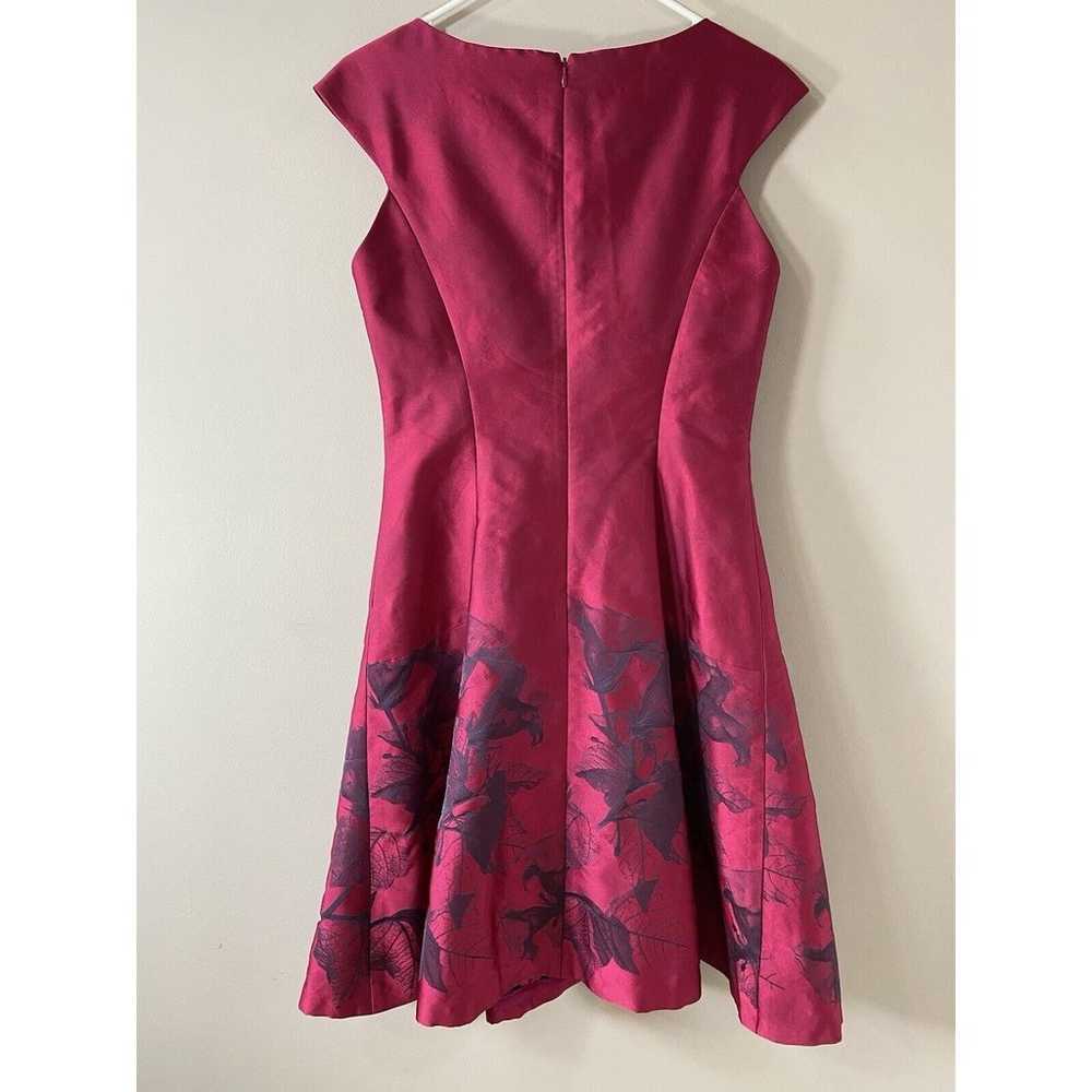 Kay Unger Dress Women's Size 6 Pink Floral Jacqua… - image 5