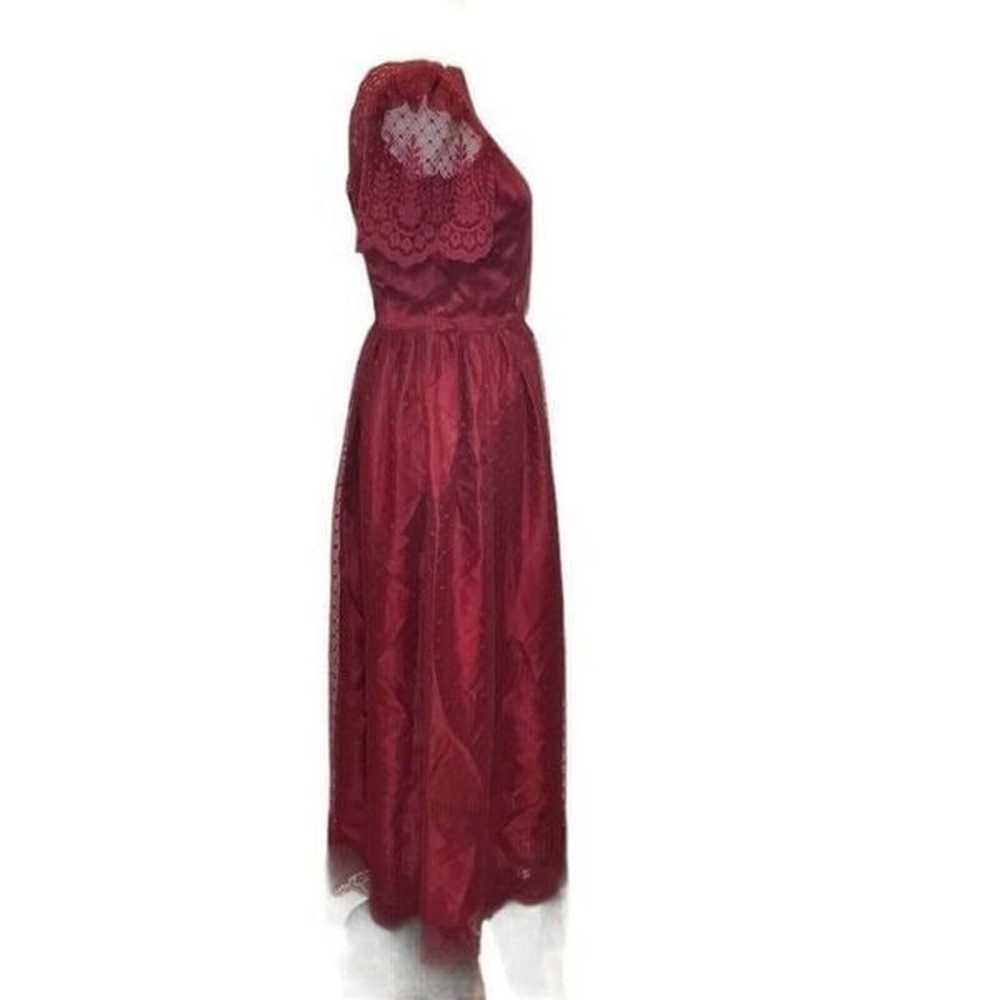 Vintage Womens Size Small Wine Red Lace Formal Go… - image 4