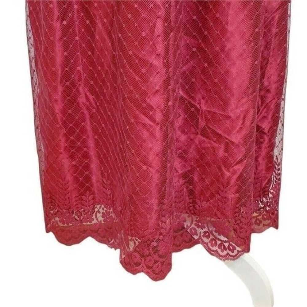 Vintage Womens Size Small Wine Red Lace Formal Go… - image 5