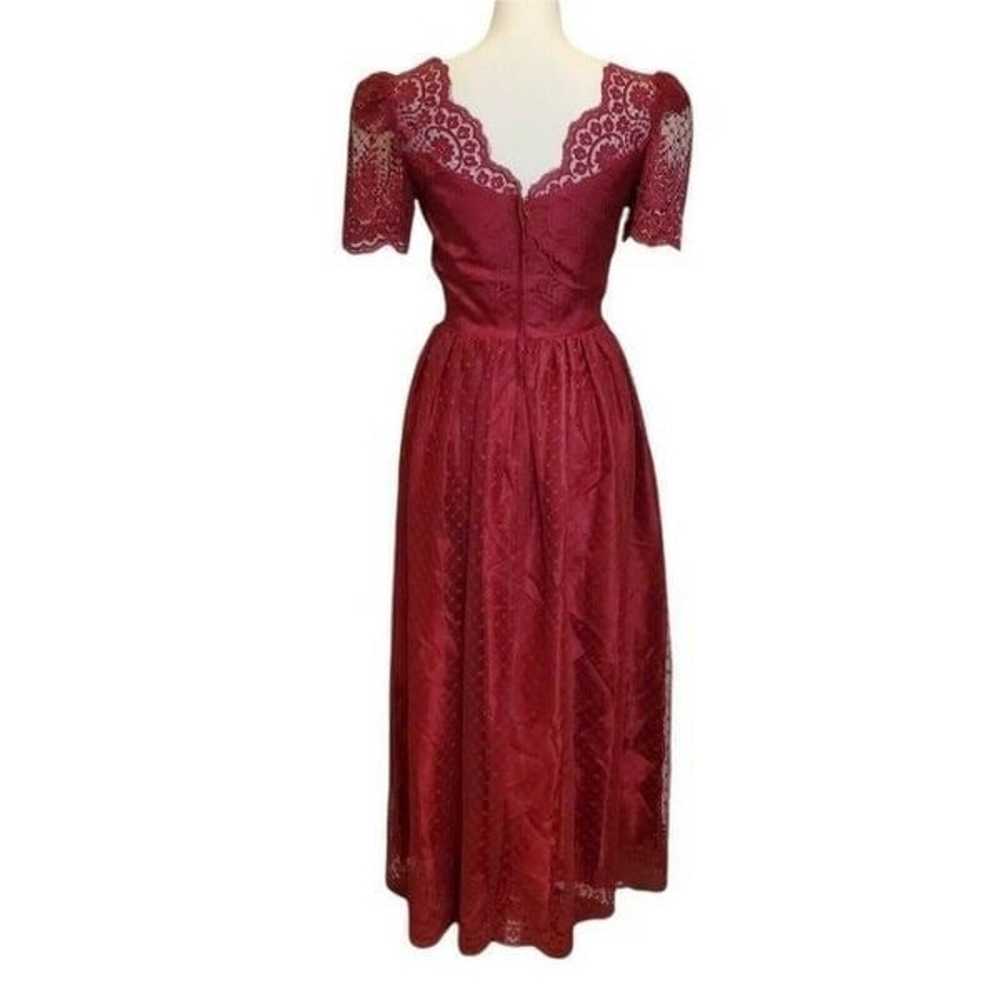 Vintage Womens Size Small Wine Red Lace Formal Go… - image 6