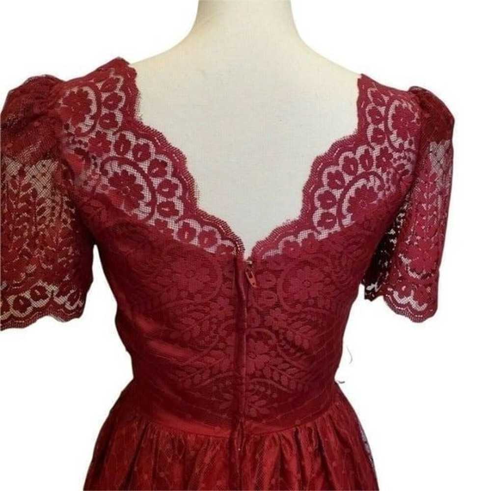 Vintage Womens Size Small Wine Red Lace Formal Go… - image 7