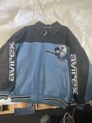 Avirex × Vintage Avirex leather jacket eagle blue