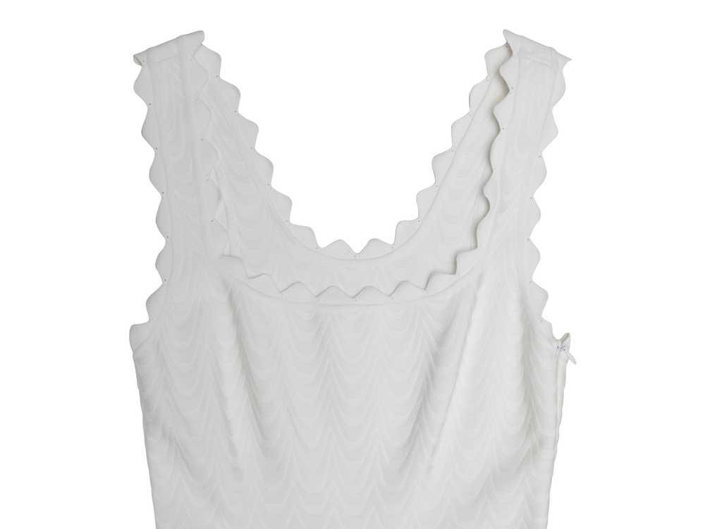 White Alaia Sleeveless Fit & Flare Wave Dress Siz… - image 4