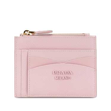 Pink Prada Saffiano Card Case