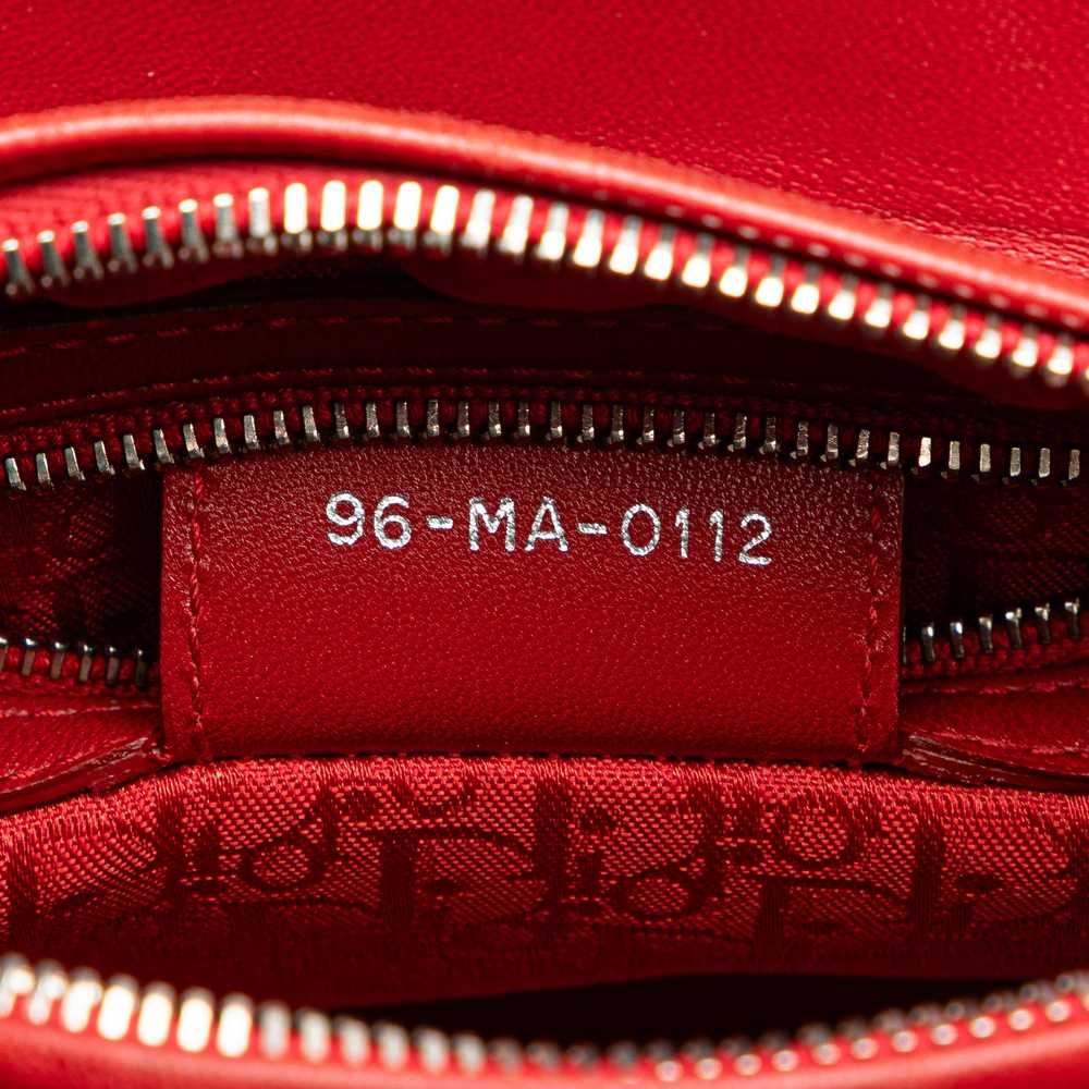 Red Dior Medium Lambskin Cannage Lady Dior Satchel - image 6