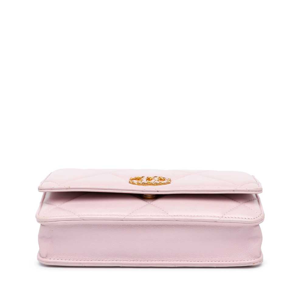 Pink Chanel Quilted Lambskin 19 Wallet on Chain S… - image 3